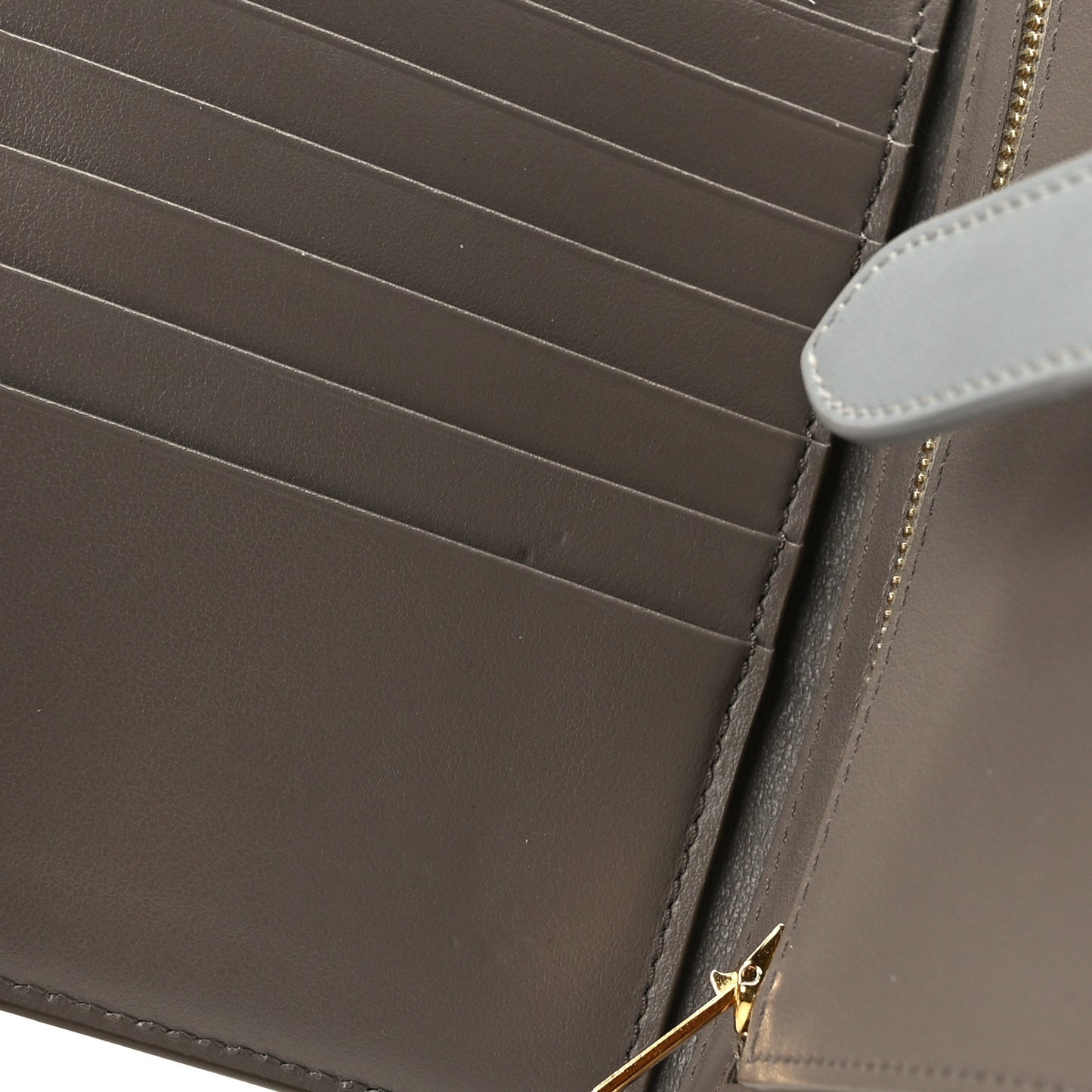 Grained Calfskin Small Multifunction Strap Wallet Pebble Mineral