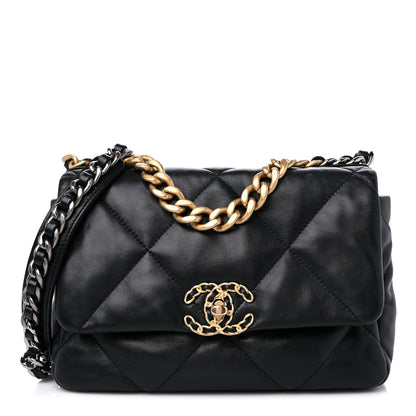 Chanel Lambskin Quilted Medium Chanel 19 Flap Black 1 of 11