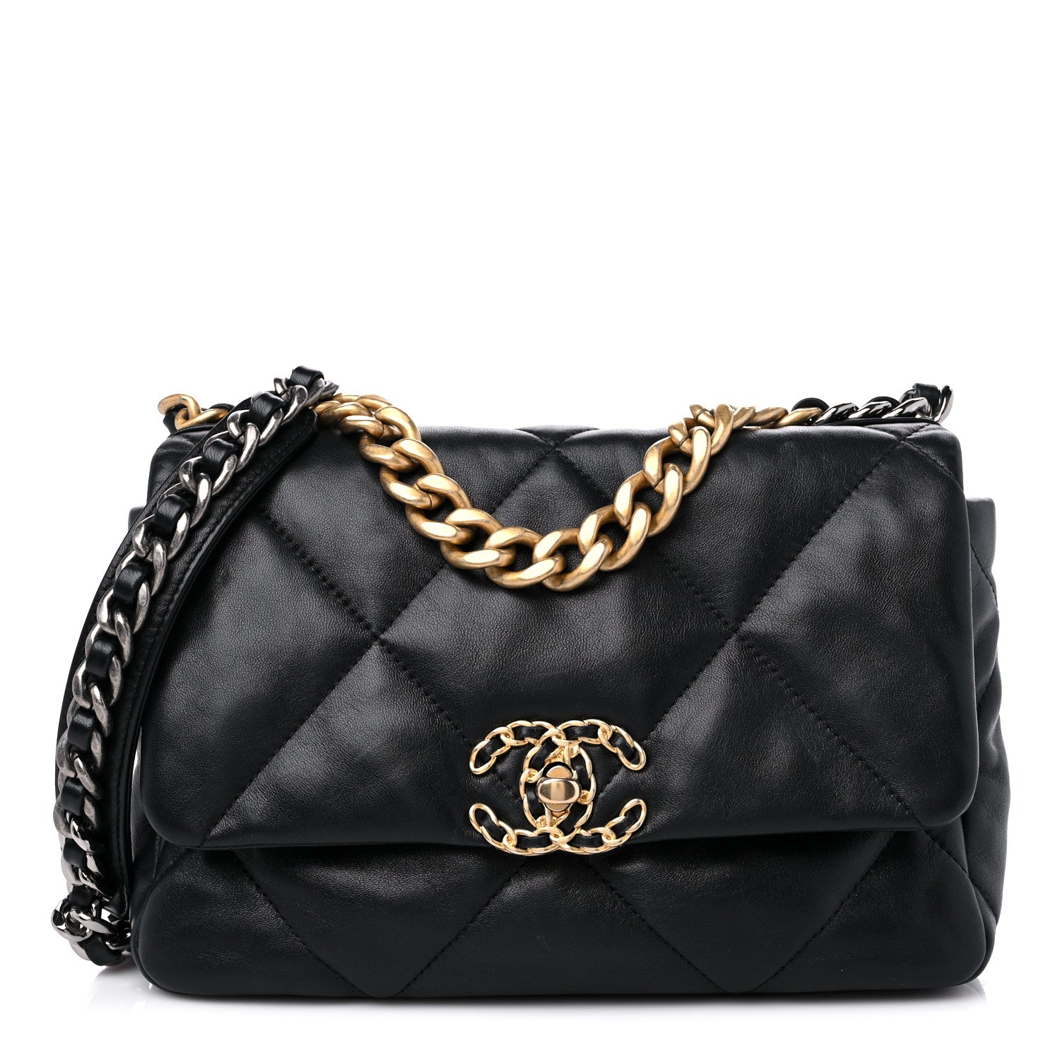 Chanel Lambskin Quilted Medium Chanel 19 Flap Black 1 of 11
