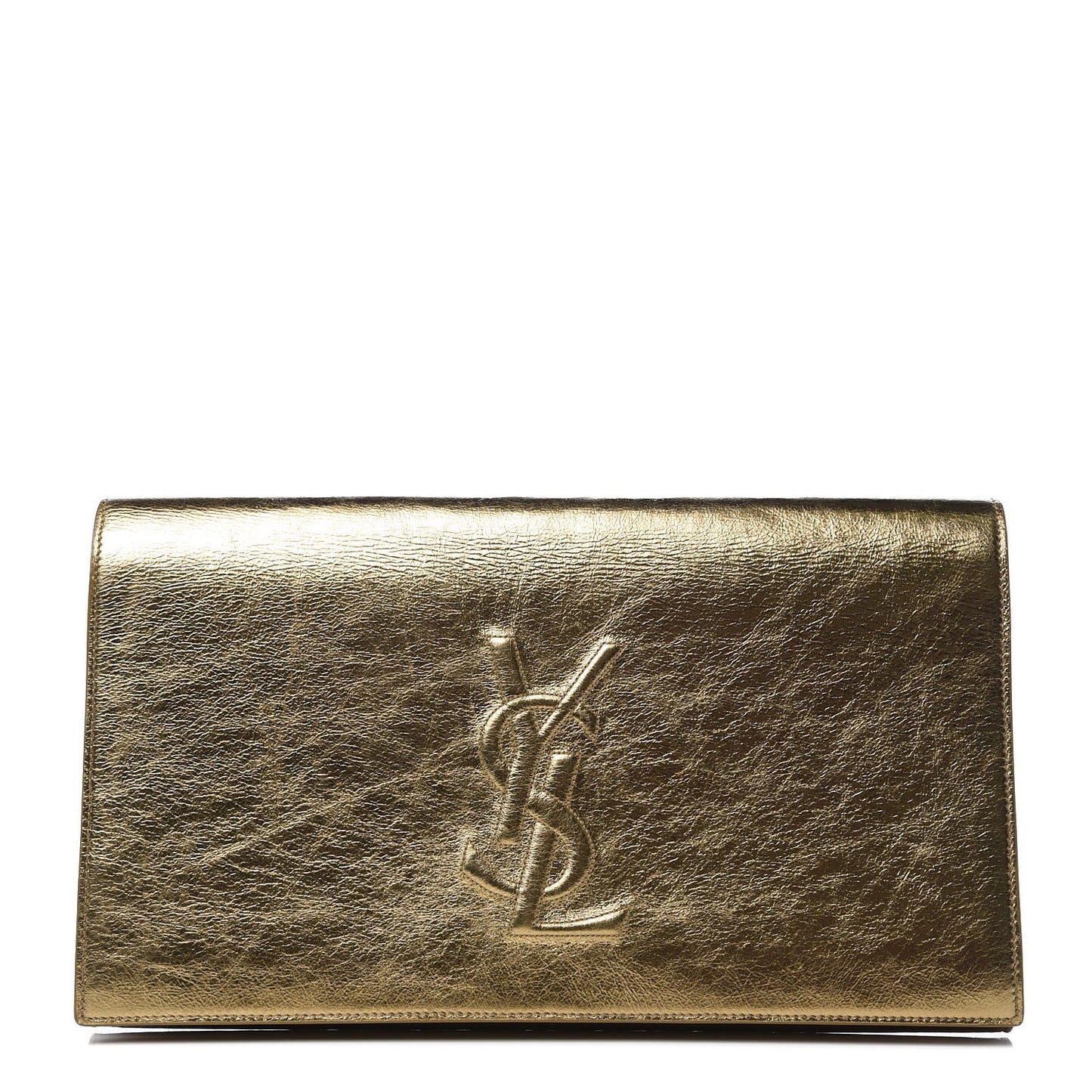 Metallic Calfskin Monogram Large Belle De Jour Clutch Gold