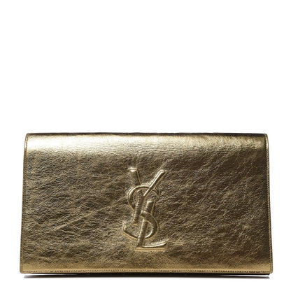 Saint Laurent Metallic Calfskin Monogram Large Belle De Jour Clutch Gold 1 of 7