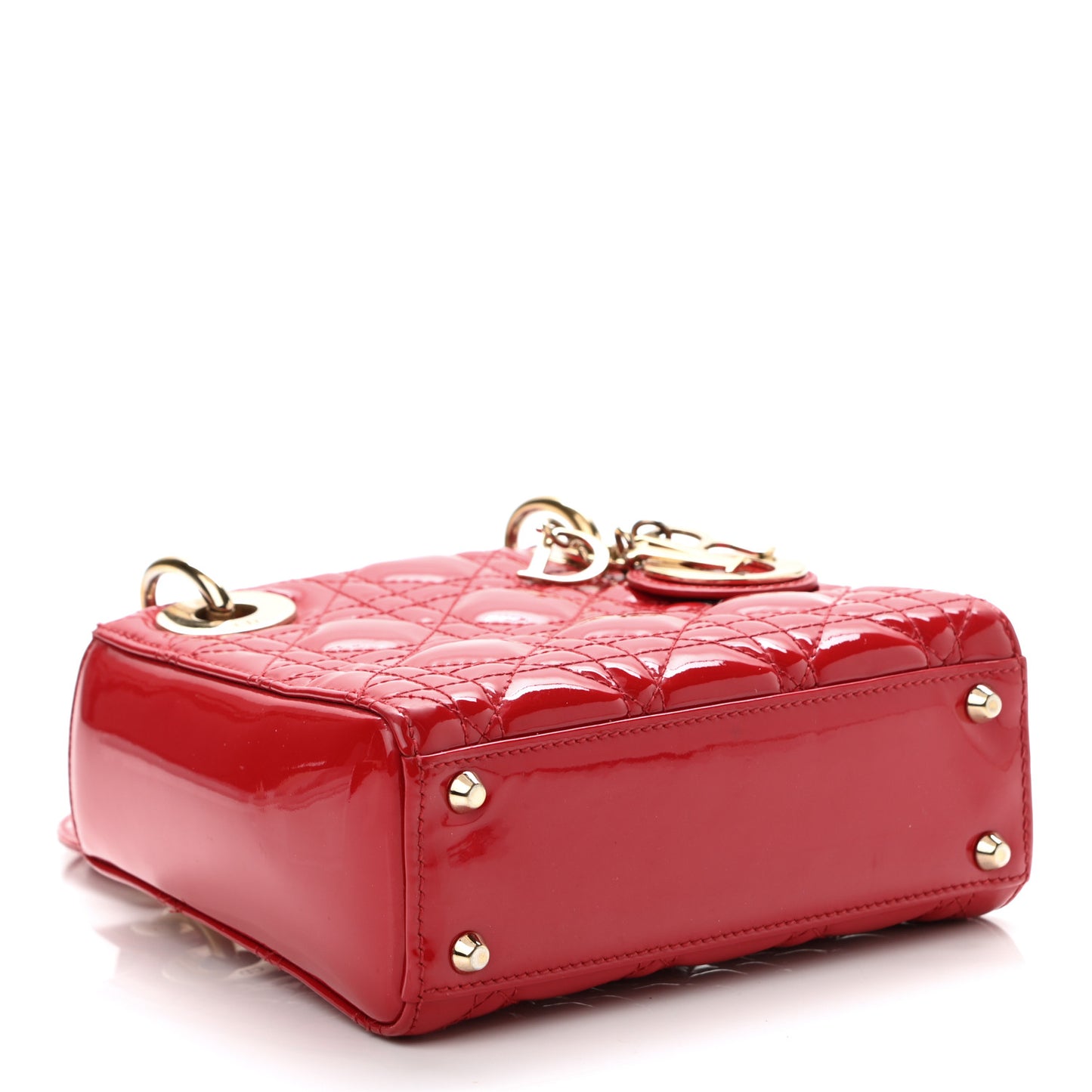 Patent Cannage Mini Lady Dior Red