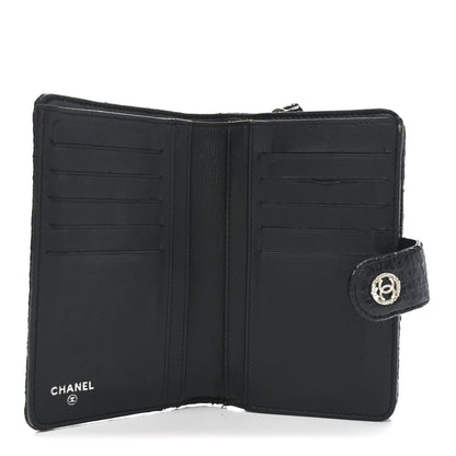 Chanel Crinkled Patent Quilted Zipped Pocket Wallet Black 5 of 8
