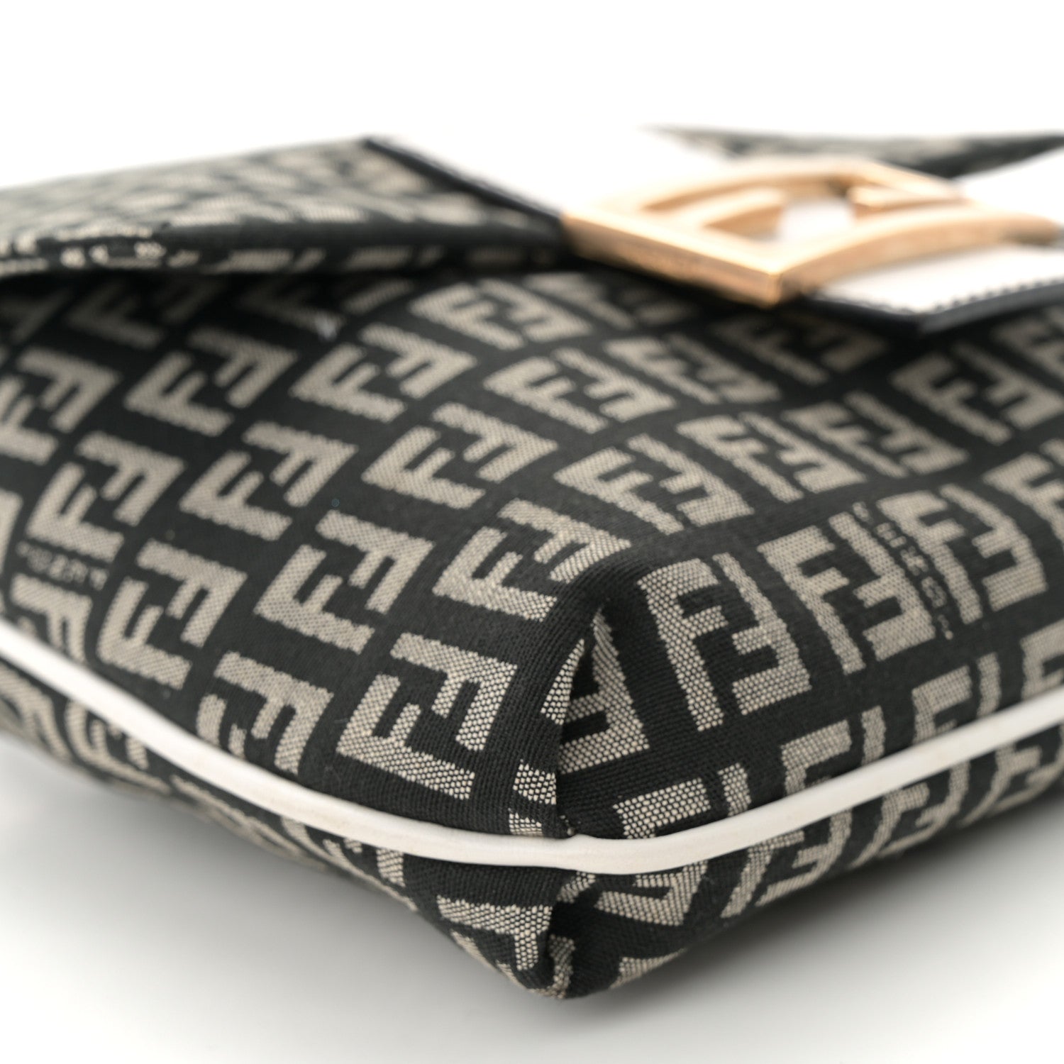 Fendi Zucchino Tube Messenger Bag Black White 8 of 10