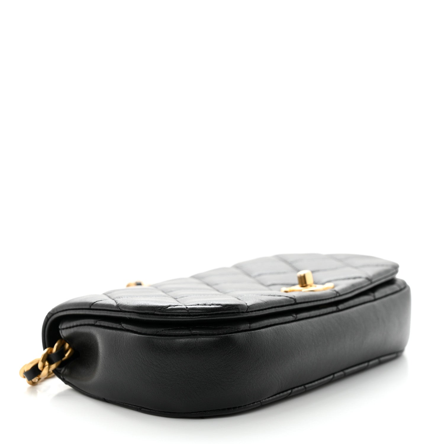 Chanel Calfskin Quilted Coco Mail Clutch With Chain Black 8 of 12