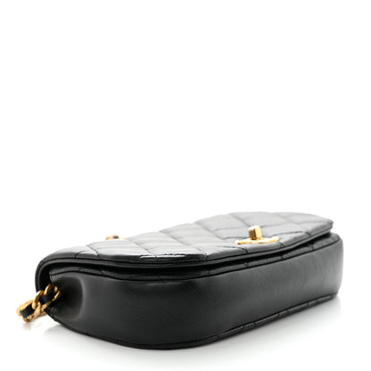 Chanel Calfskin Quilted Coco Mail Clutch With Chain Black 8 of 12