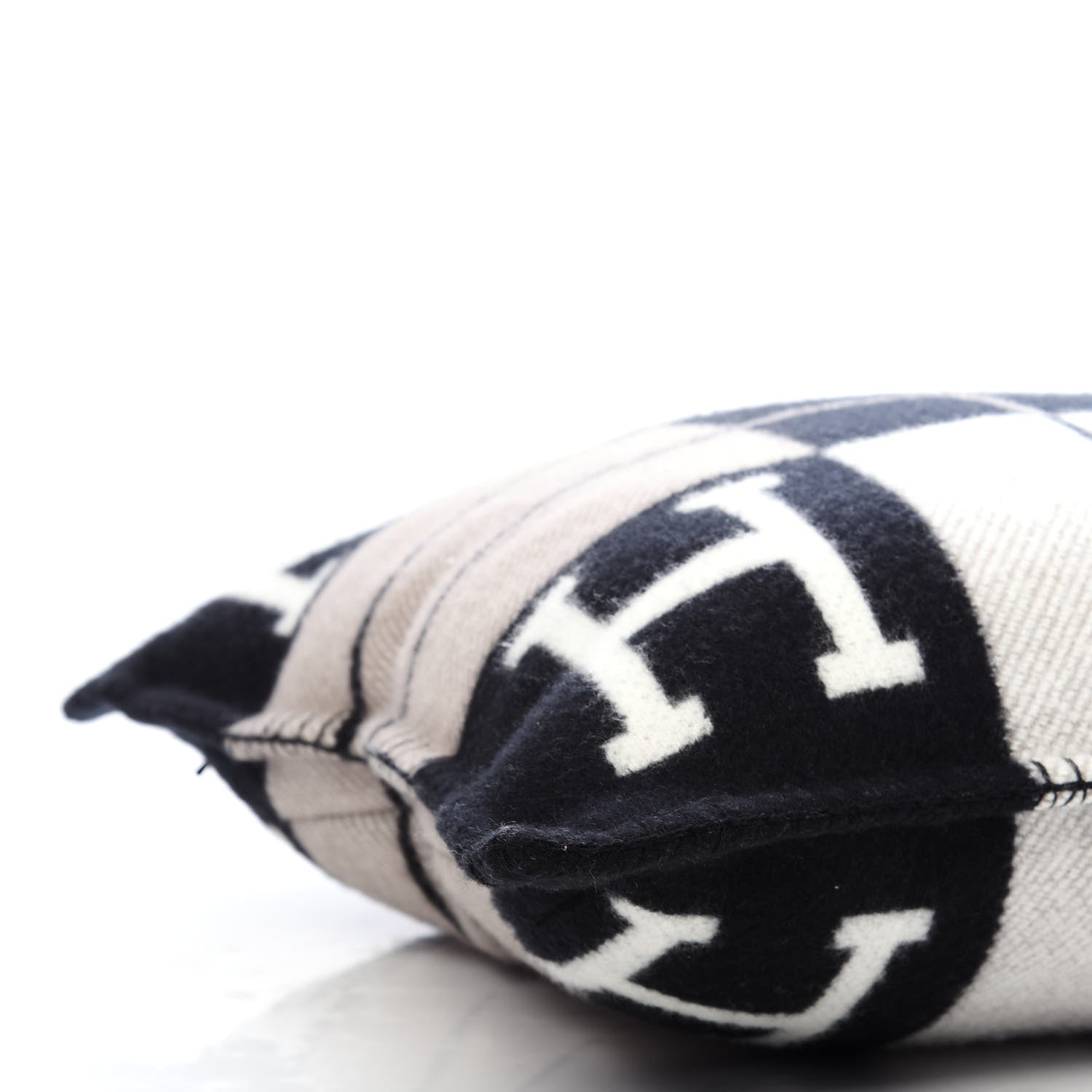 Hermes Wool Cashmere Avalon III Pillow PM Ecru Black 5 of 8