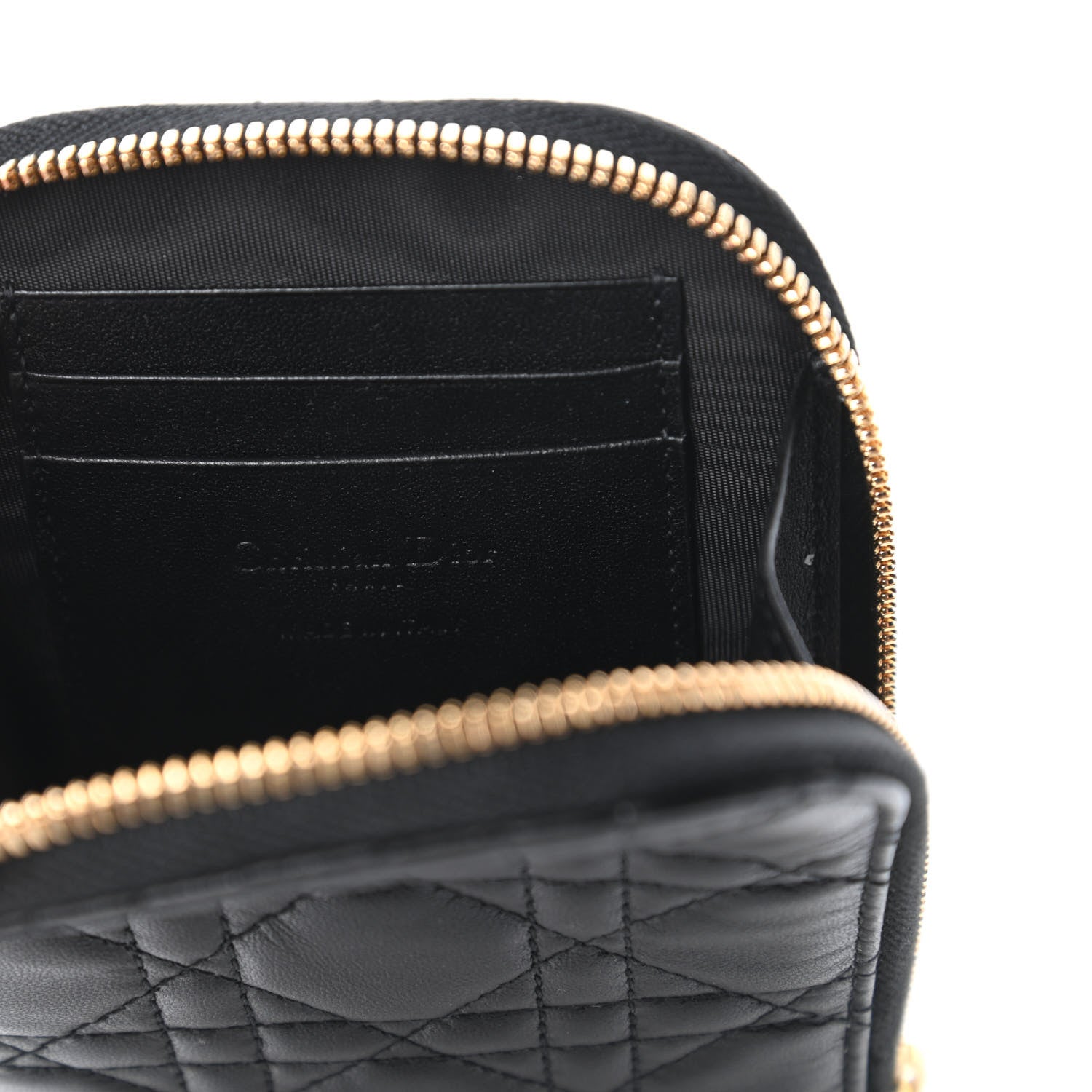 Christian Dior Lambskin Cannage Lady Dior Phone Holder Black 8 of 10