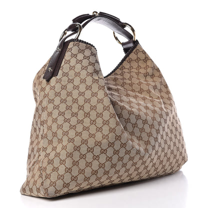 Gucci Monogram Large Horsebit Chain Hobo Dark Brown 3 of 11