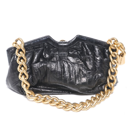 Jimmy Choo Eel Skin Clutch Black 3 of 6