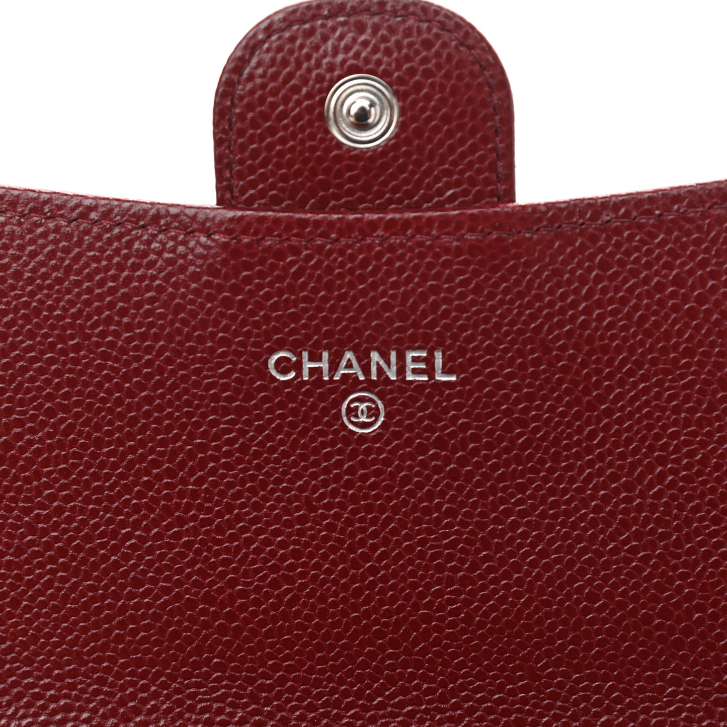 Caviar Quilted Phone Holder Wallet on Removable Chain Red