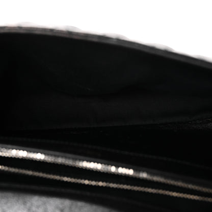 Saint Laurent Calfskin Mixed Matelasse Triquilt Large Monogram Satchel Black 5 of 11