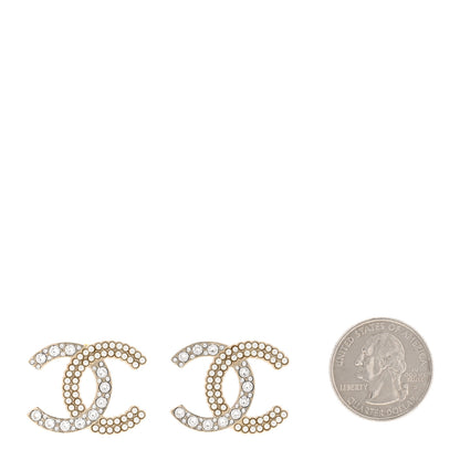 Chanel Crystal Pearl CC Earrings Gold 2 of 4