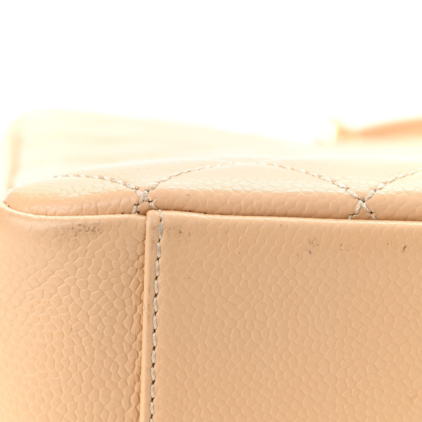 Caviar Quilted Grand Shopping Tote GST Beige