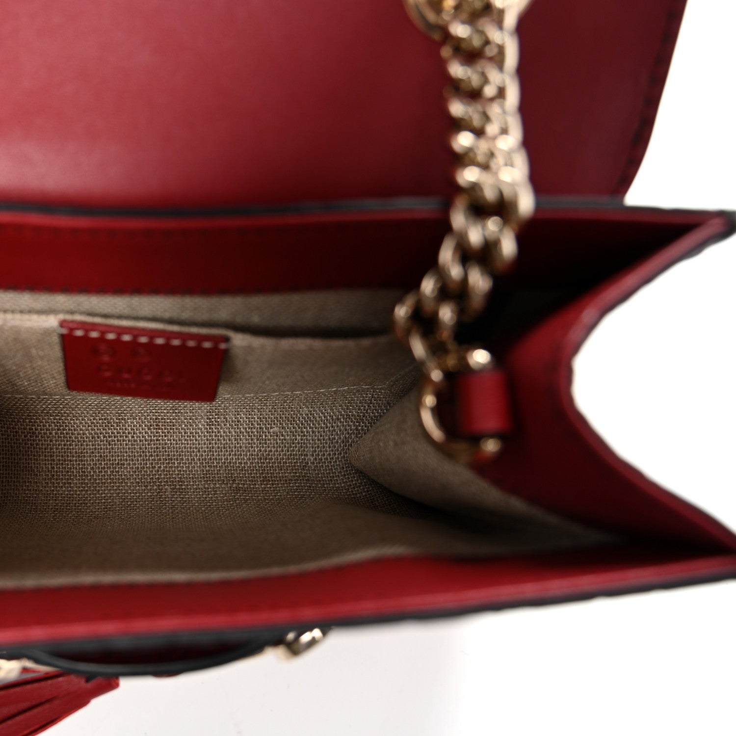 Gucci Soft Microguccissima Mini Emily Chain Shoulder Bag Rosso 5 of 10