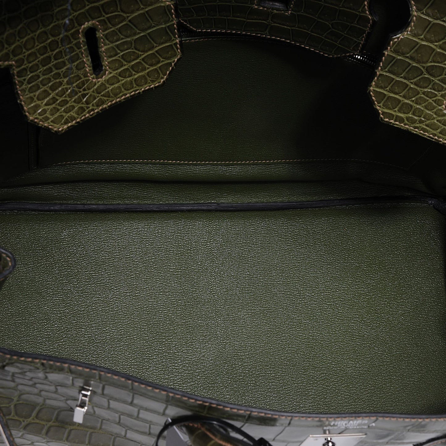 Matte Porosus Crocodile Birkin 40 Vert Olive