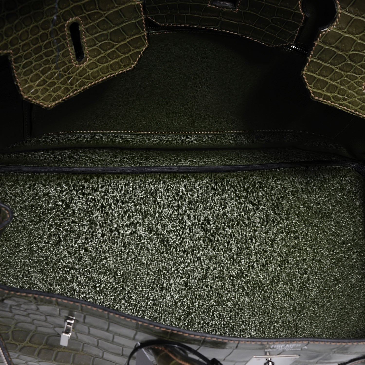 Hermes Matte Porosus Crocodile Birkin 40 Vert Olive 13 of 13