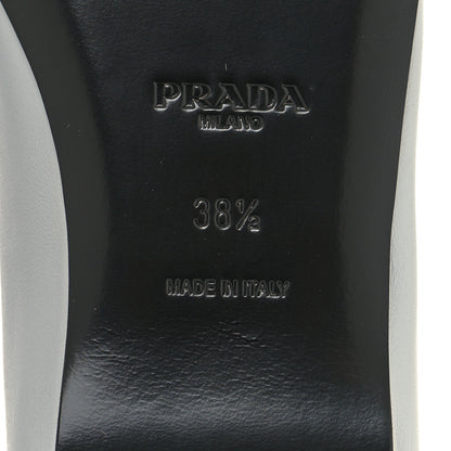 Prada Metallic Lambskin Bow Ballerina Flats 38.5 Fiordaliso 6 of 9