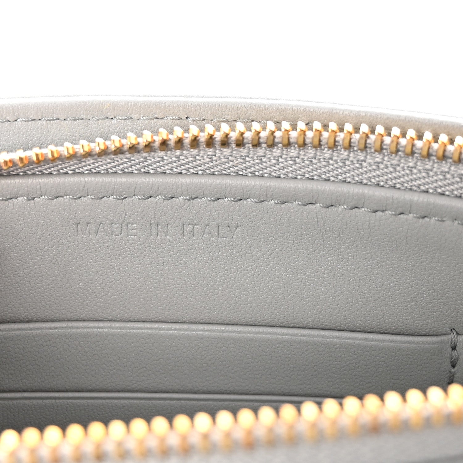 Christian Dior Calfskin Cannage Caro Zipped Pouch With Chain Grey 7 of 10