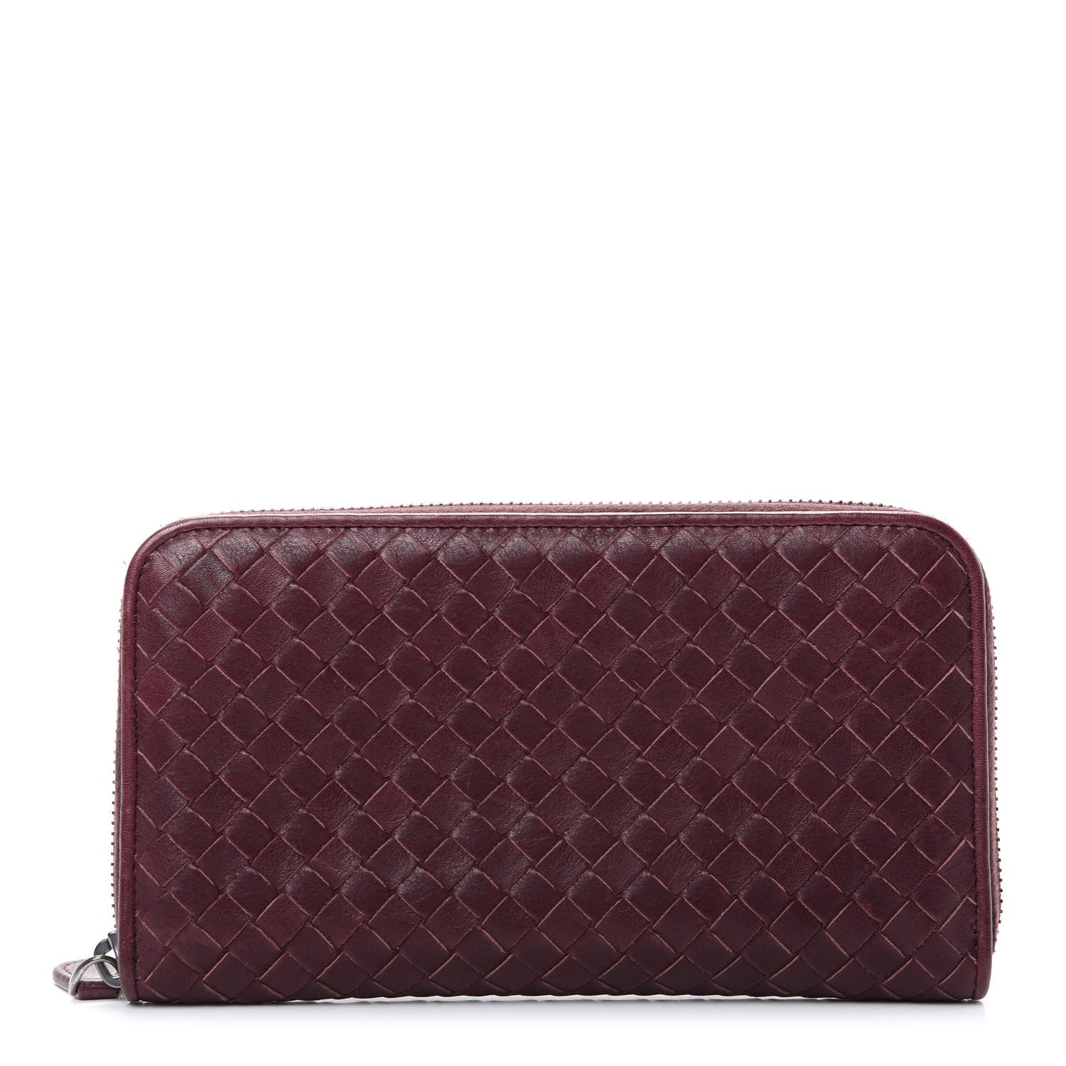 Bottega Veneta Nappa Intrecciato Zip Around Wallet Aubergine 1 of 8