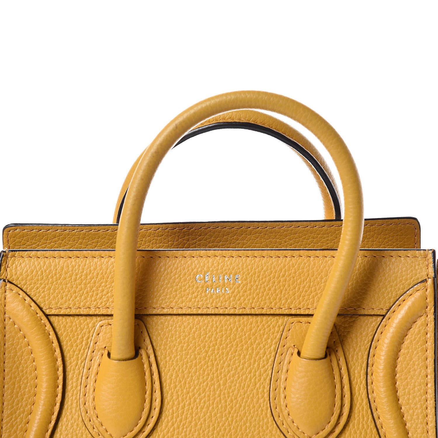 Celine Drummed Calfskin Nano Luggage Ocre 14 of 18