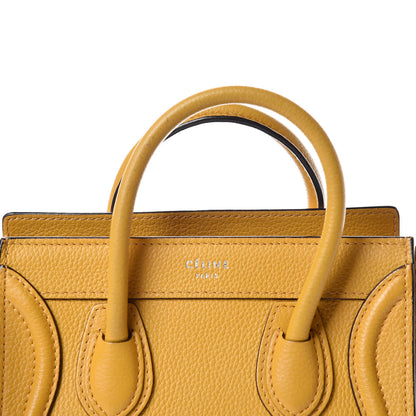 Celine Drummed Calfskin Nano Luggage Ocre 14 of 18
