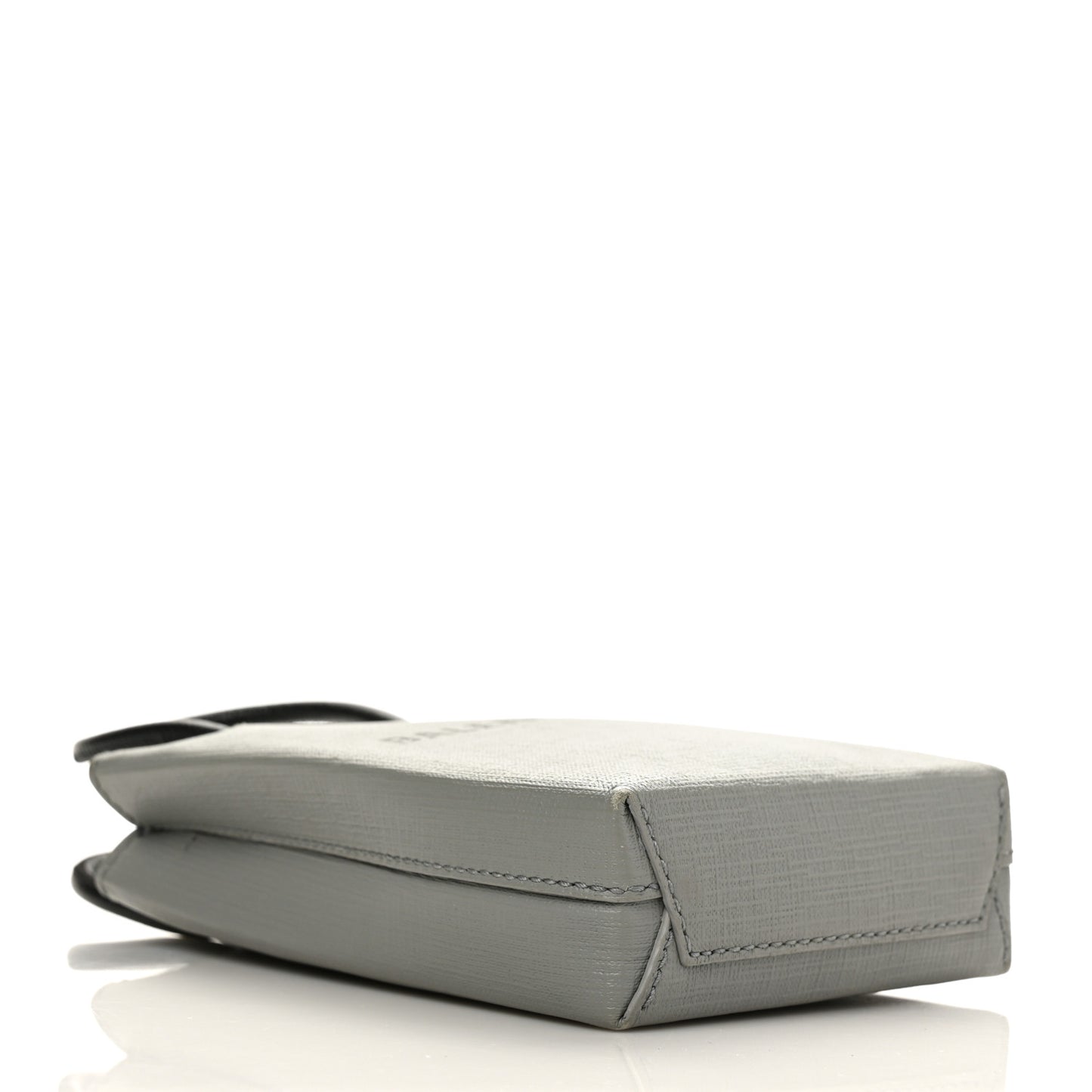Squared Calfskin Logo Shopping Phone Holder Bag Balenciaga Grey