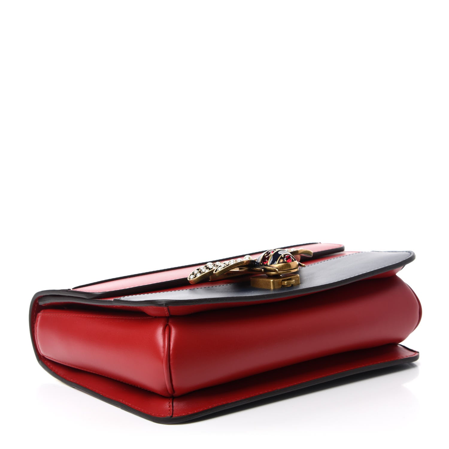 Gucci Calfskin Sylvie Web Queen Margaret Shoulder Bag Blue Agata Hibiscus Red Mystic White 4 of 10