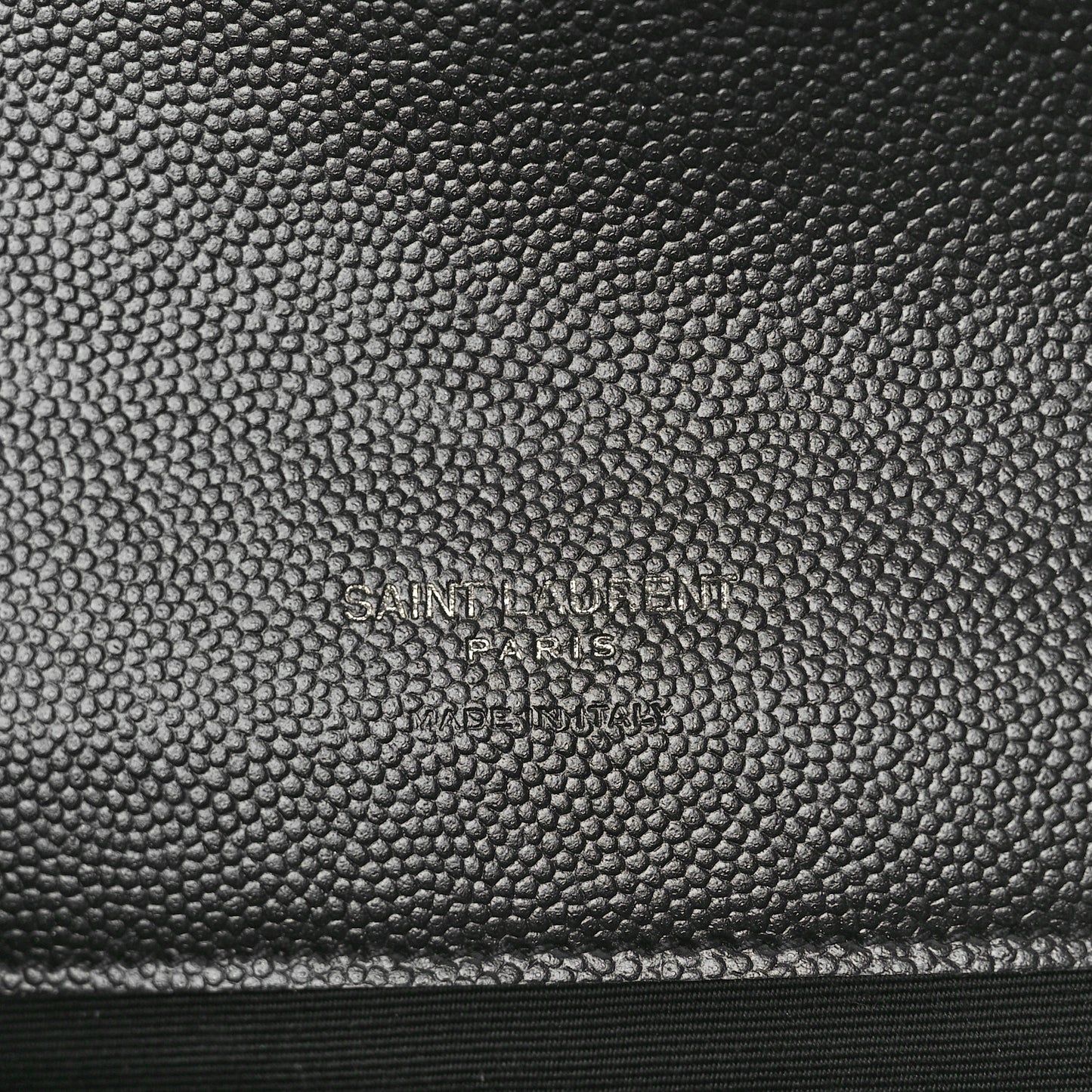 Grain De Poudre Matelasse Chevron Monogram Envelope Clutch Black