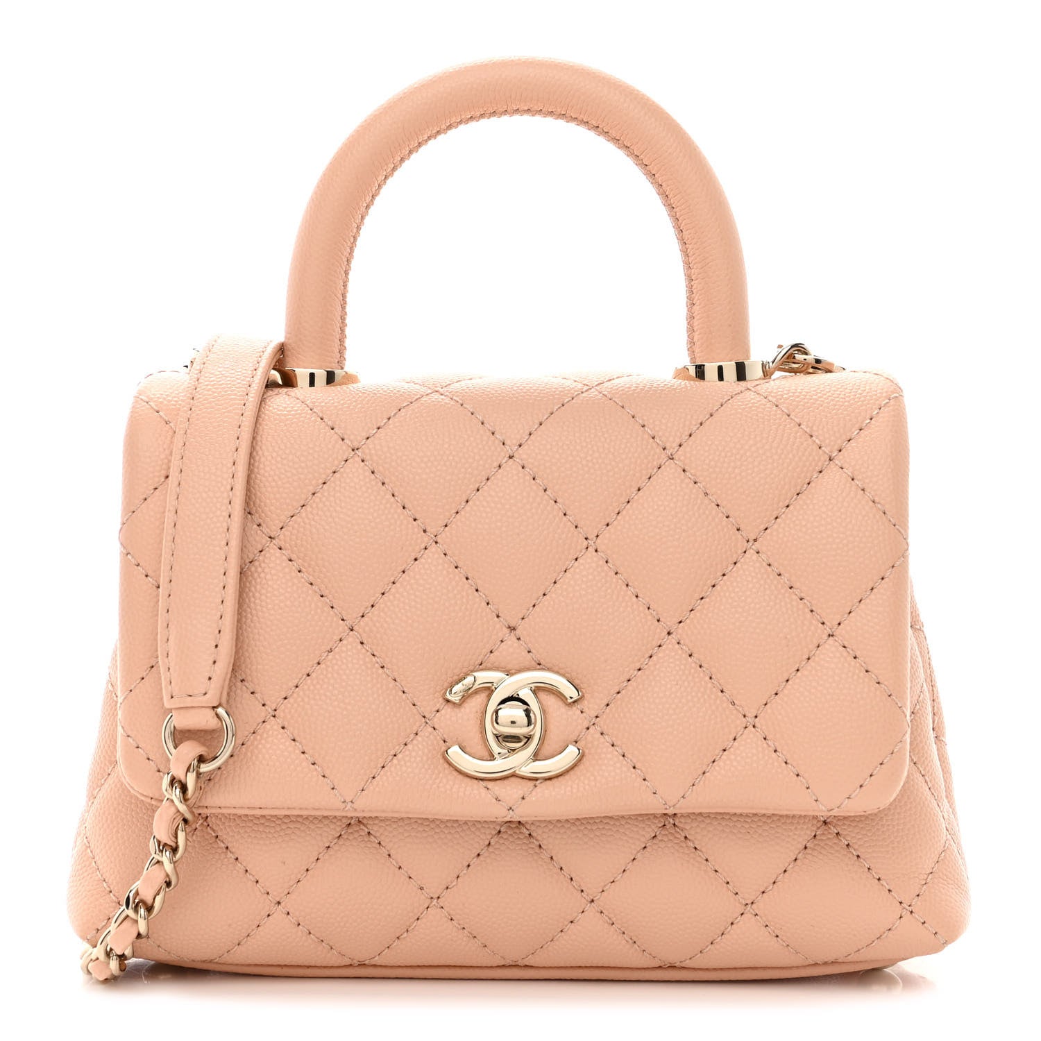 Chanel Caviar Quilted Extra Mini Coco Handle Flap Light Pink 1 of 10
