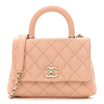 Chanel Caviar Quilted Extra Mini Coco Handle Flap Light Pink 1 of 10