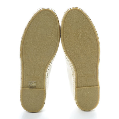 Saint Laurent Canvas Elba Logo Embroidered Espadrilles 41 Panna 9 of 10