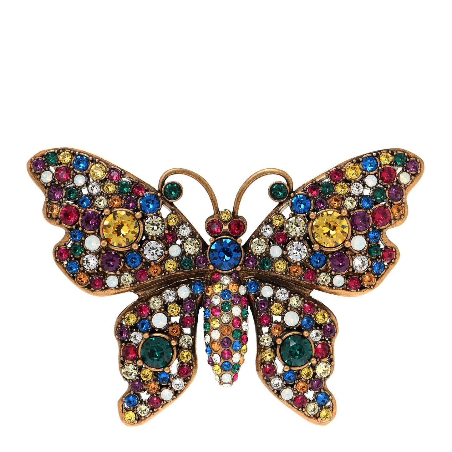 Crystal Butterfly Brooch Multicolor