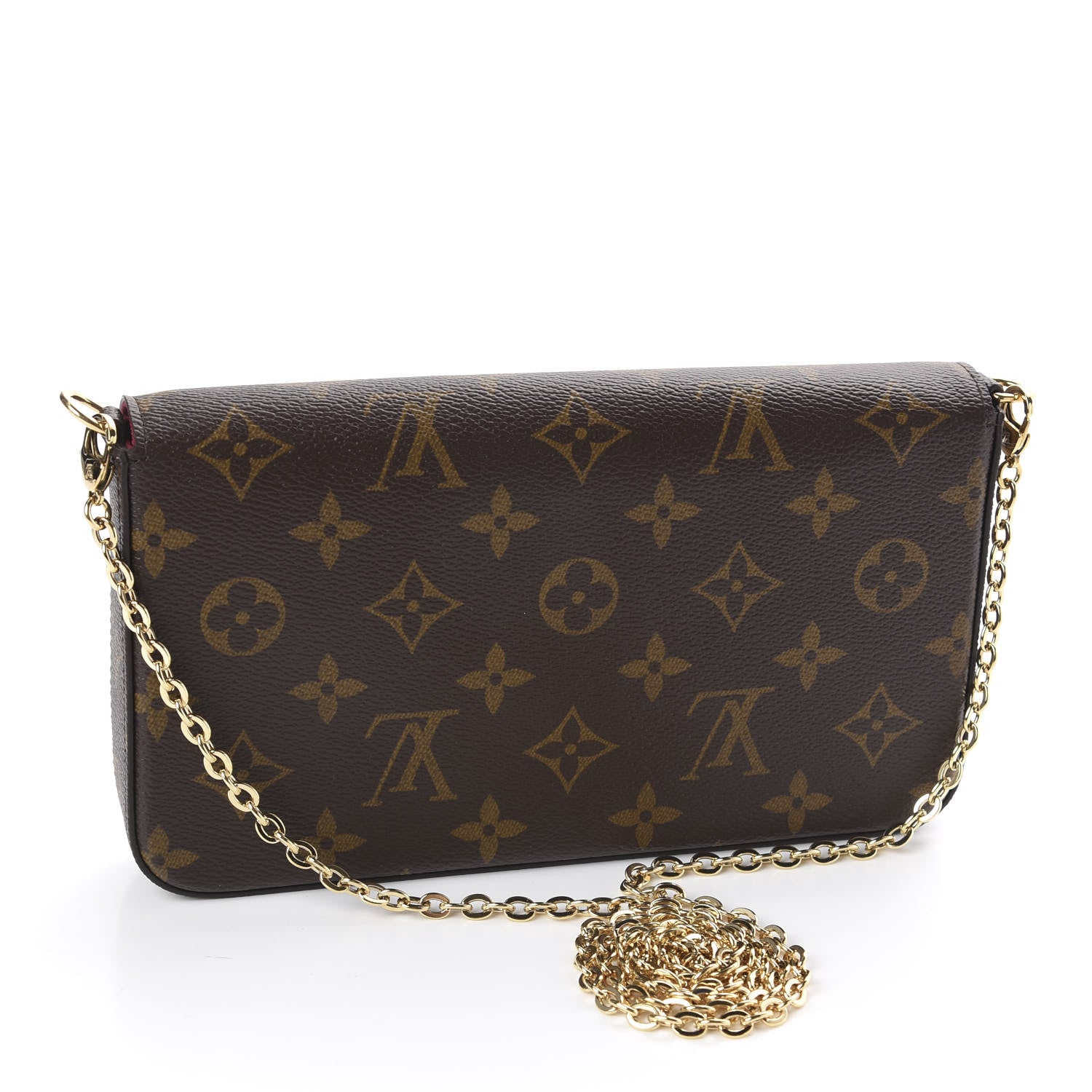 Louis Vuitton Monogram Pochette Felicie Chain Wallet Fuchsia 2 of 10