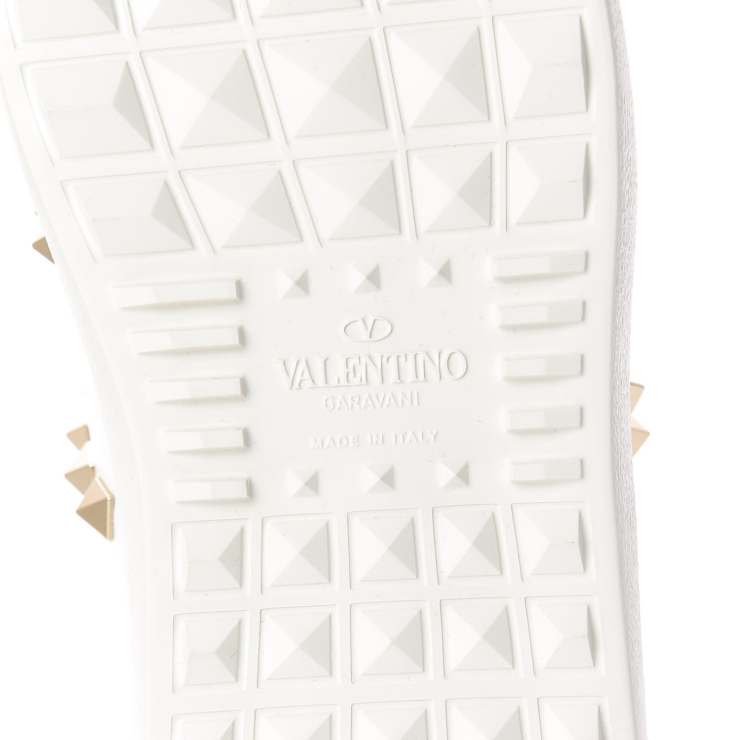 Valentino Garavani Calfskin Embroidered Heart Rockstud Untitled Open Sneakers 37 White 6 of 8