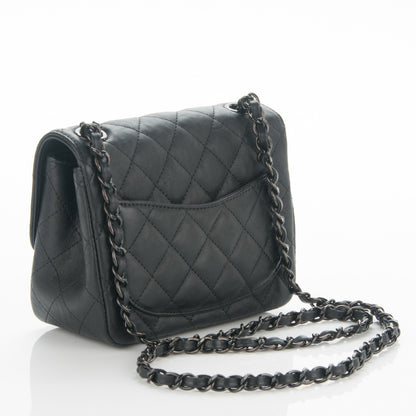Chanel Crumpled Calfskin Quilted Mini Square Flap So Black 3 of 7