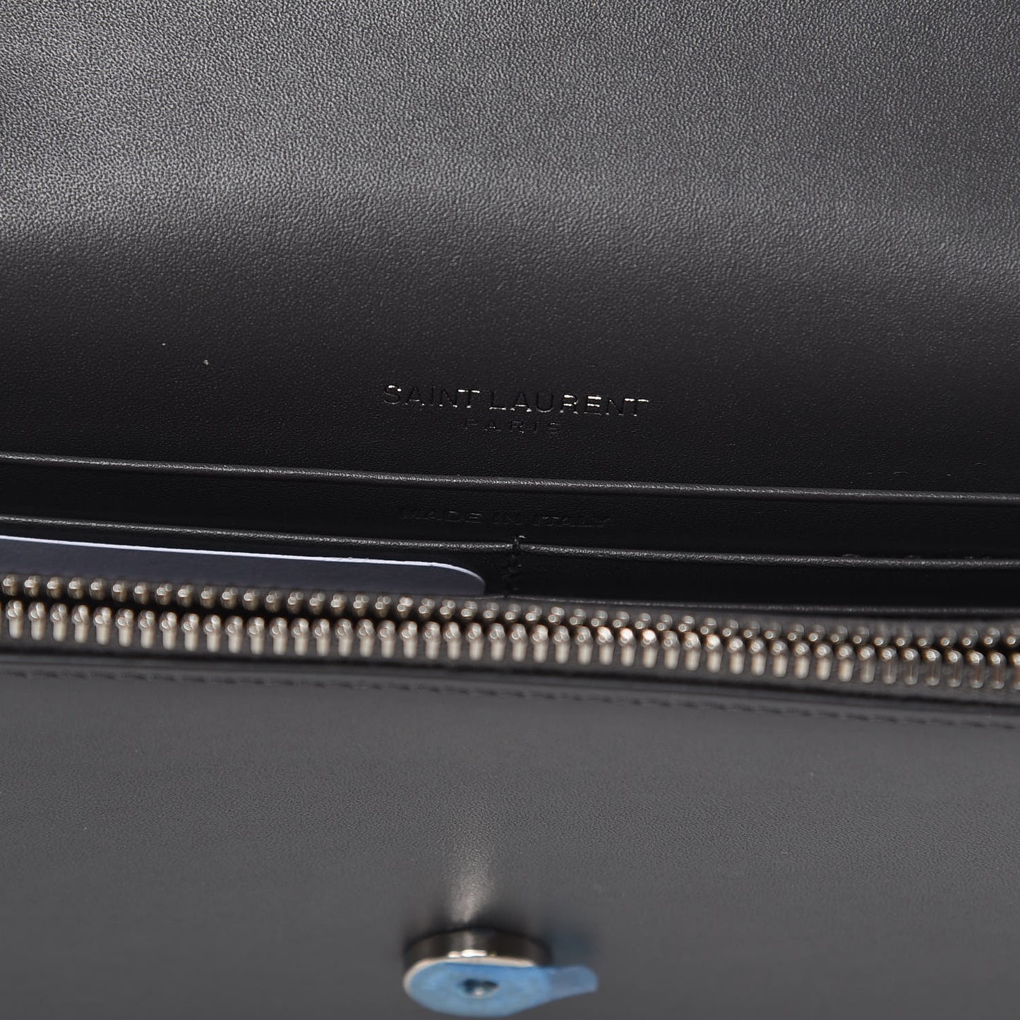 Smooth Calfskin Classic Monogram Kate Tassel Chain Wallet Asphalt