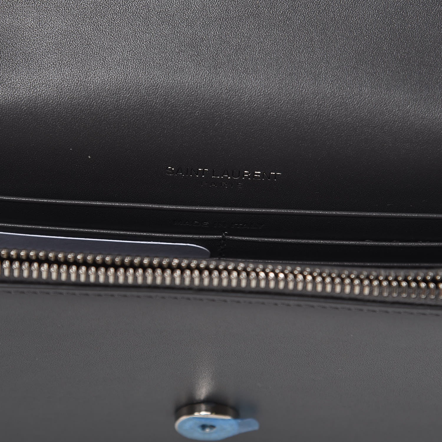 Saint Laurent Smooth Calfskin Classic Monogram Kate Tassel Chain Wallet Asphalt 6 of 11