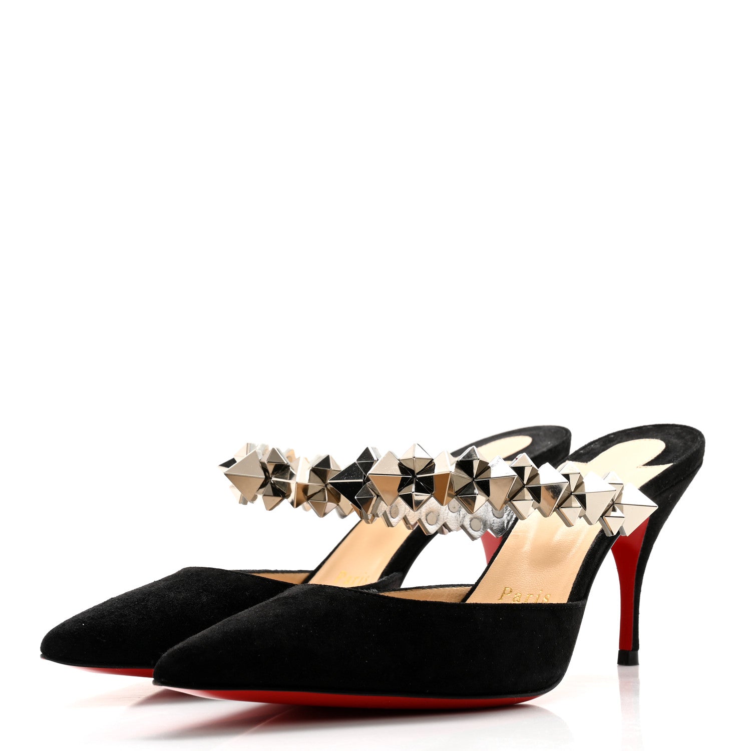 Christian Louboutin Veau Velours Specchio Planet Choc 80 Mule 36 Black 3 of 8