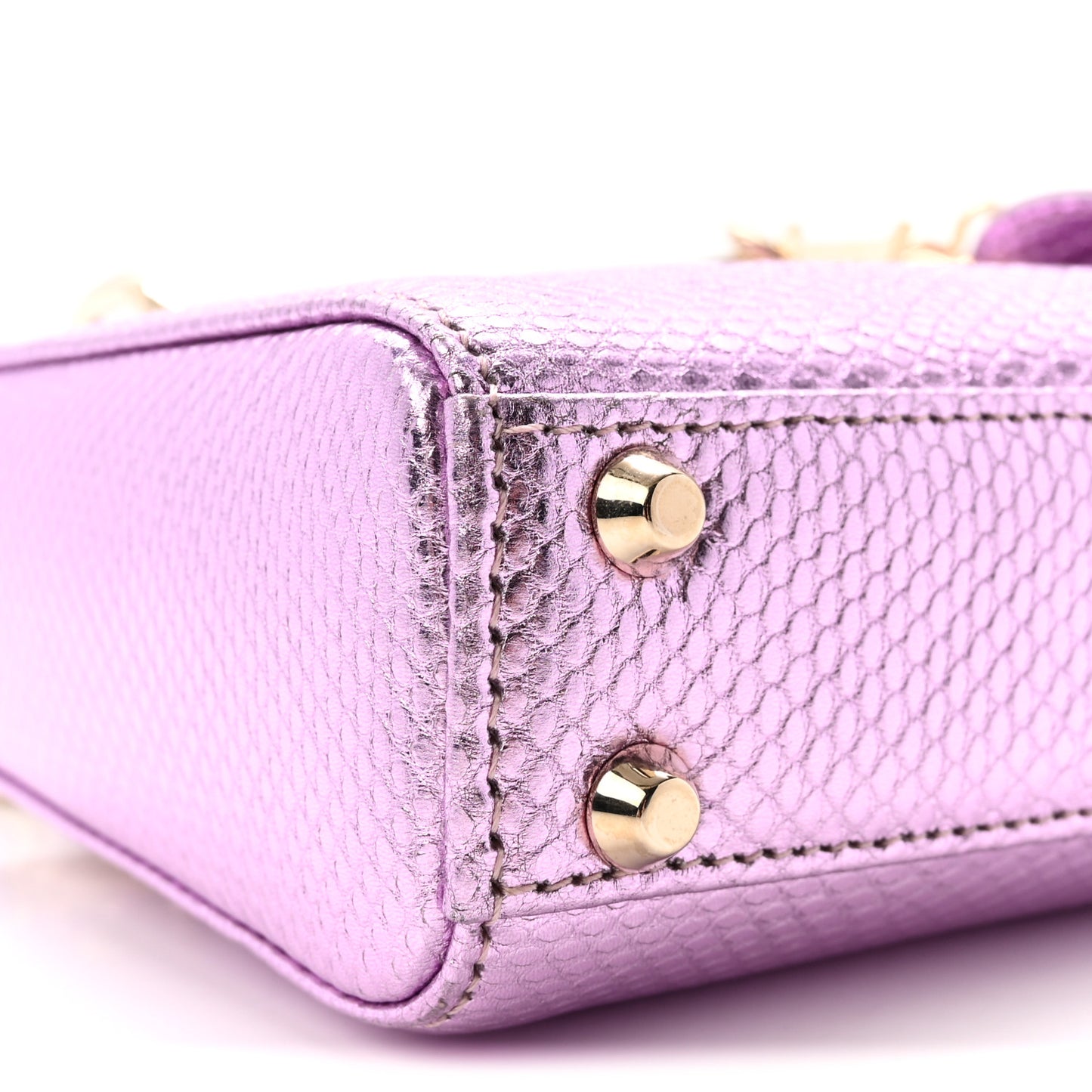 Metallic Karung Micro Lady Dior Light Purple