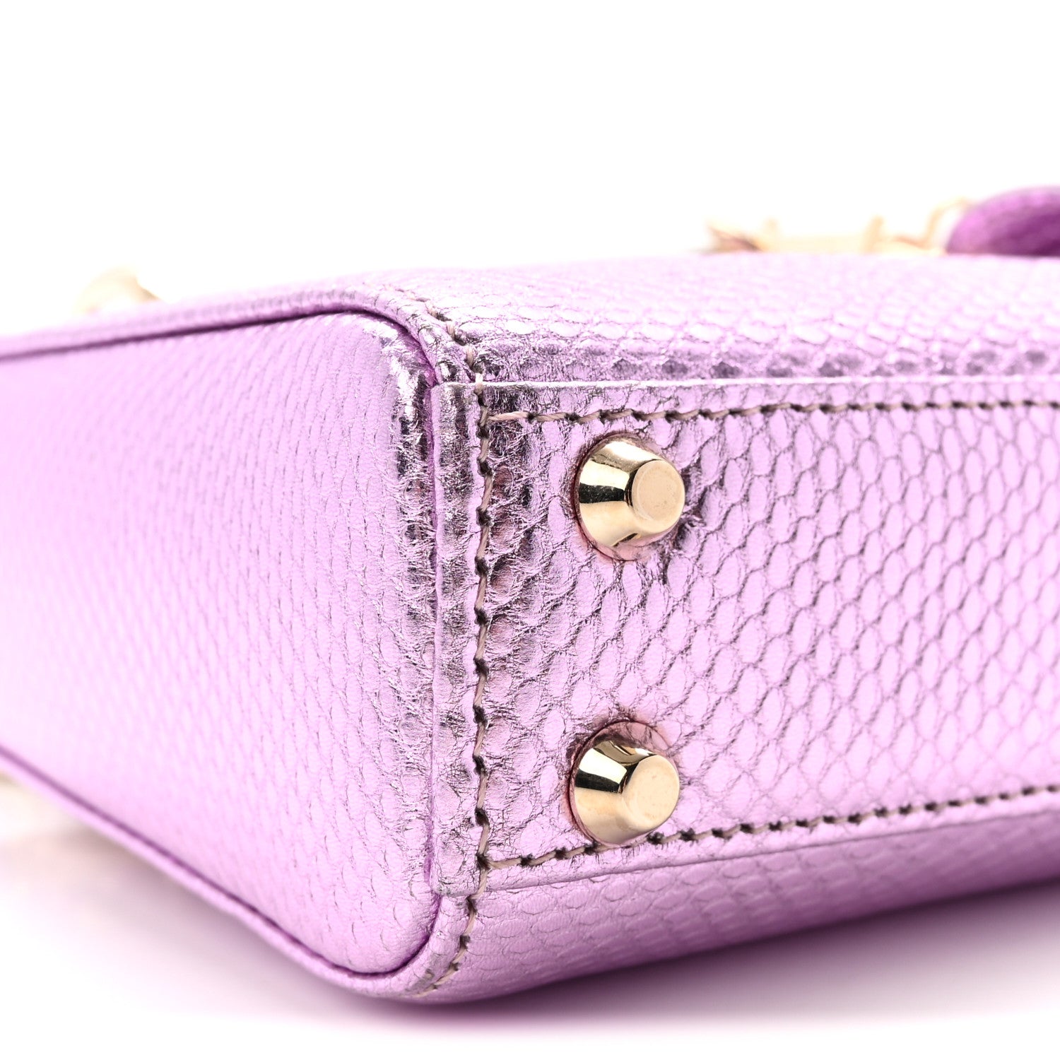 Christian Dior Metallic Karung Micro Lady Dior Light Purple 8 of 9