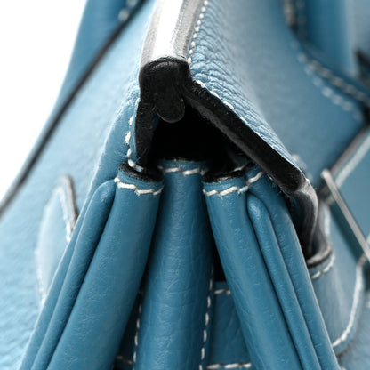 Hermes Taurillon Clemence Birkin 40 Blue Jean 12 of 12