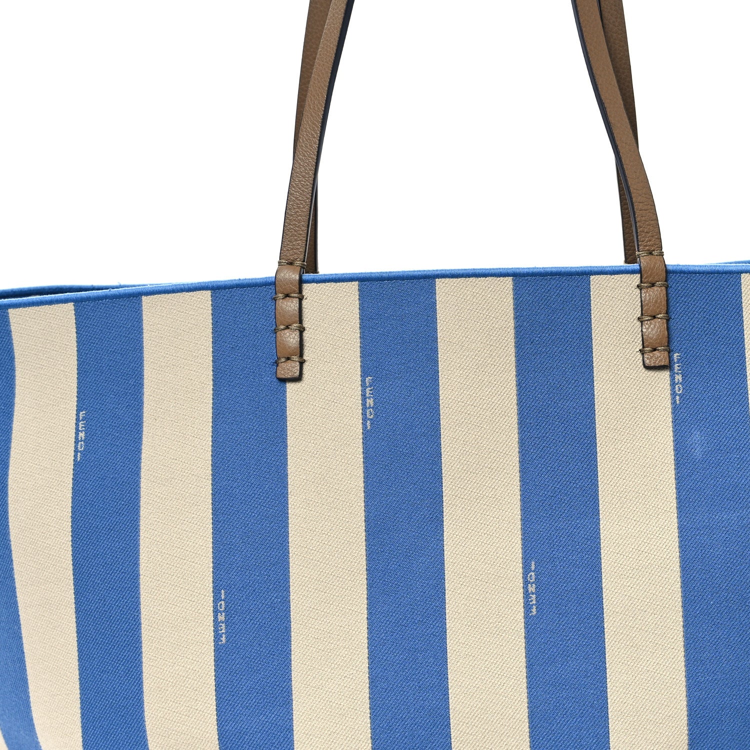 Fendi Pequin Vitello Reversible Large Shopping Tote Blue 7 of 17