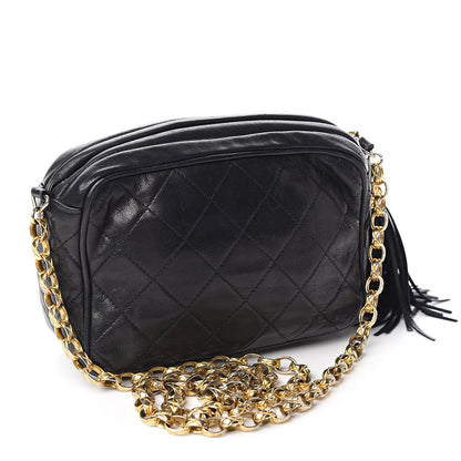 Chanel Lambskin Quilted Tassel Camera Case Black 3 of 14