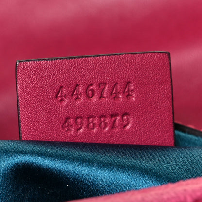 Gucci Velvet Matelasse Embroidered Mini GG Marmont Shoulder Bag Light Raspberry Rose 6 of 11