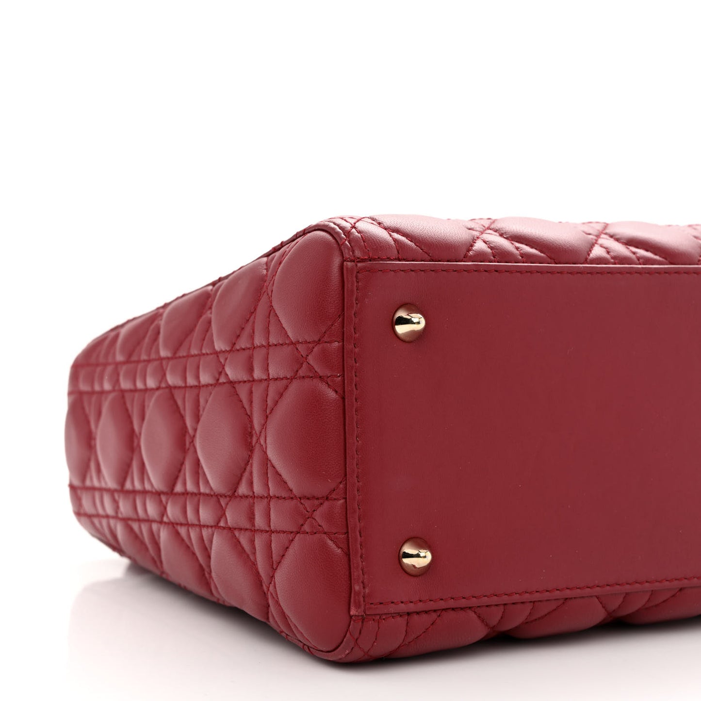 Lambskin Cannage Medium Lady Dior Red