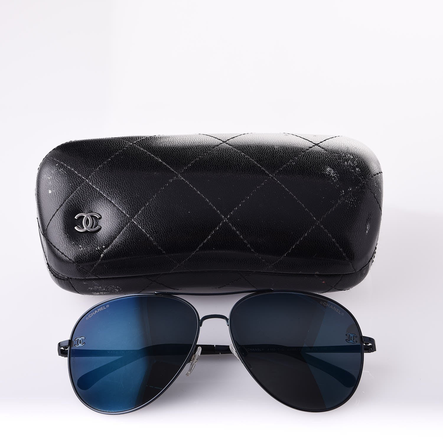 Chanel Aviator CC Sunglasses 4189-T-Q Black 8 of 8