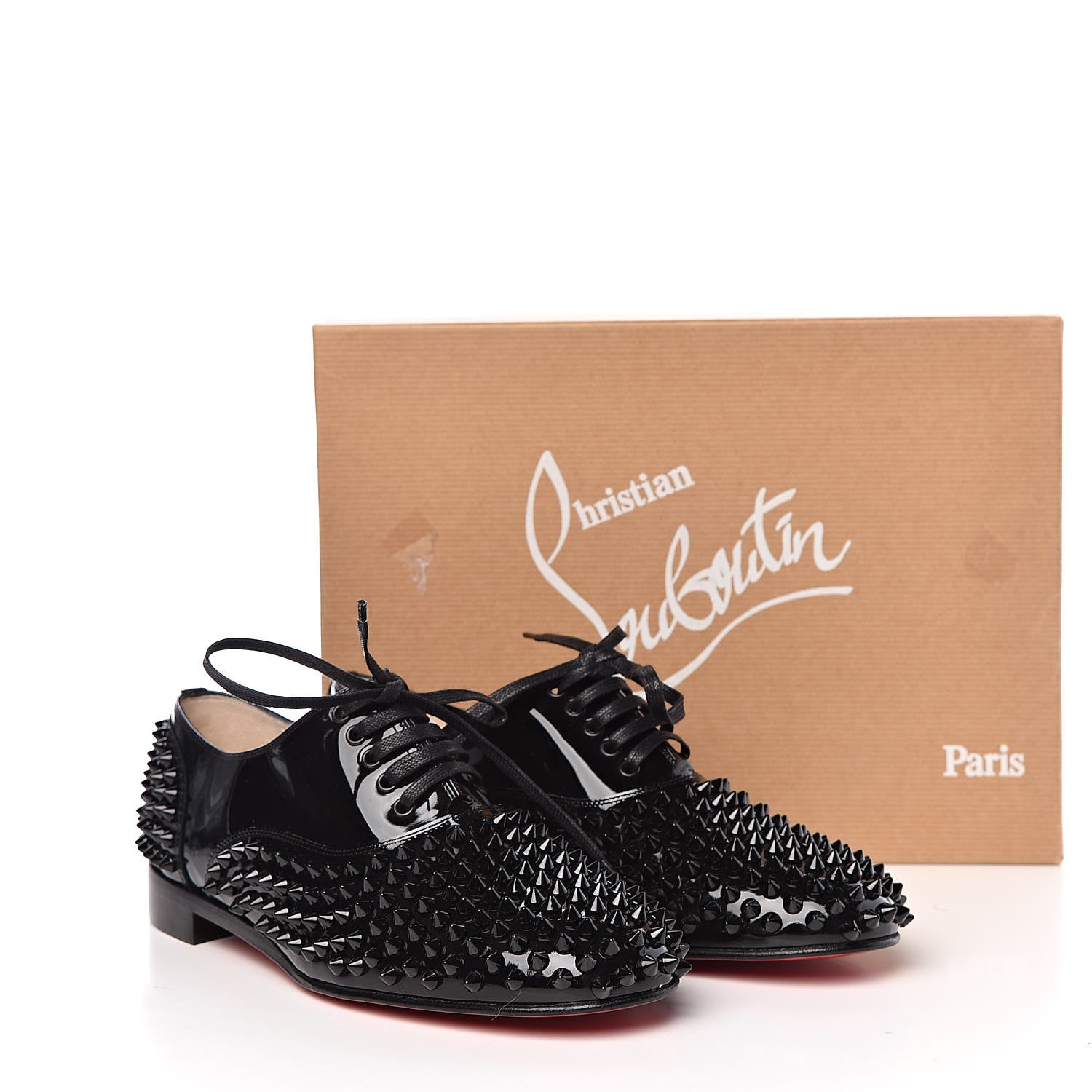 Christian Louboutin Patent Spike Freddy Flats 37.5 Black 12 of 12