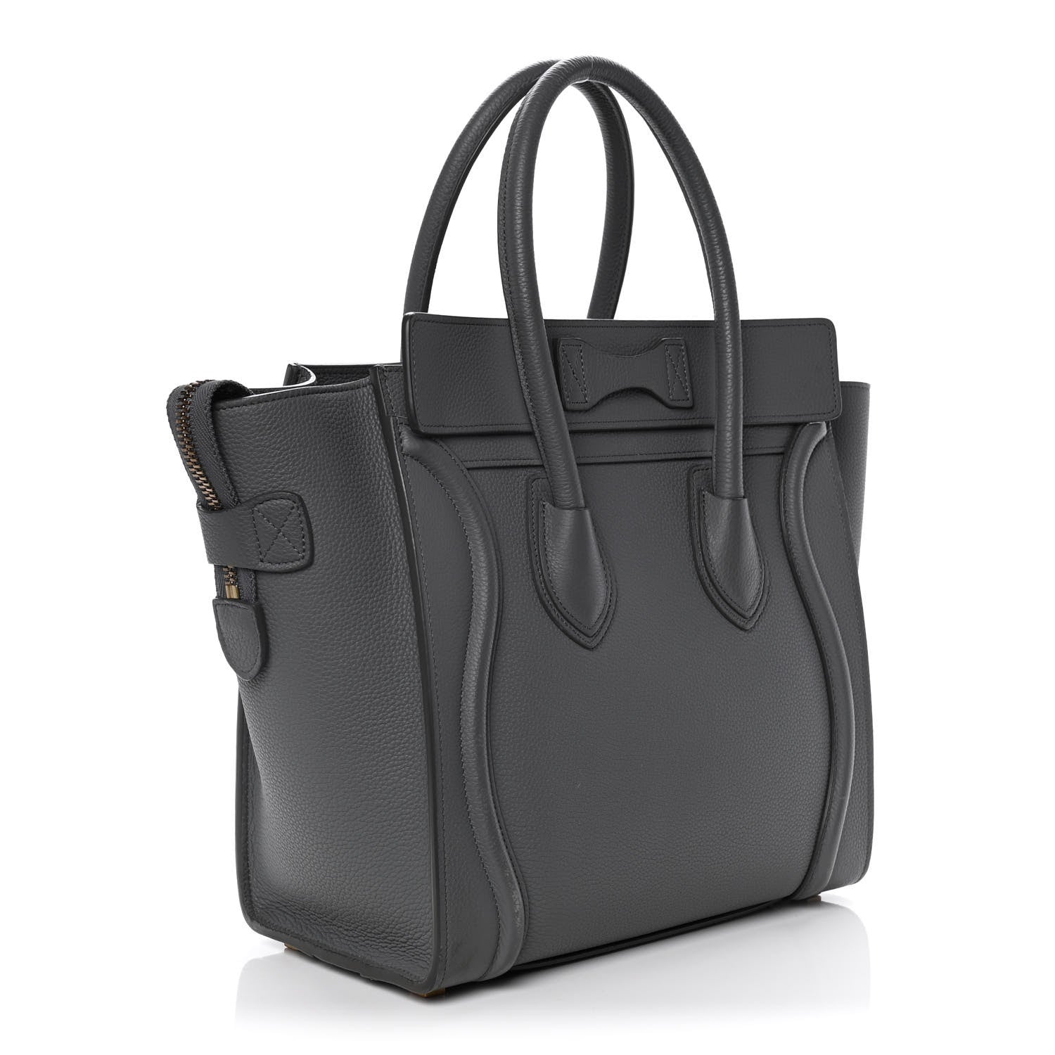 Celine Baby Drummed Calfskin Micro Luggage Kohl 3 of 19