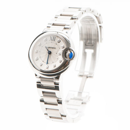 Cartier Stainless Steel Diamond 28mm Ballon Bleu De Quartz Watch 3 of 10